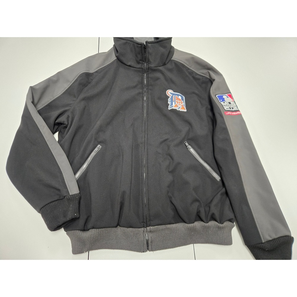 MLB Detroit Tigers Jacket Mens XL Black Grey Softshell Insiders Club Life Member